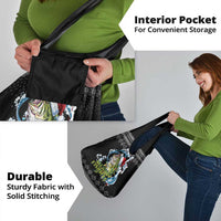 Funny Fishmas Bass Grocery Bag Fish Santa Hat Christmas Vibes - Wonder Print Shop