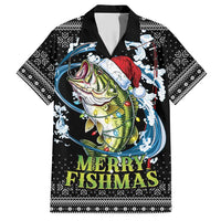Funny Fishmas Bass Hawaiian Shirt Fish Santa Hat Christmas Vibes - Wonder Print Shop