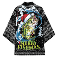 Funny Fishmas Bass Kimono Fish Santa Hat Christmas Vibes - Wonder Print Shop