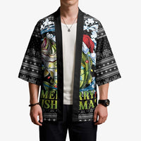 Funny Fishmas Bass Kimono Fish Santa Hat Christmas Vibes - Wonder Print Shop