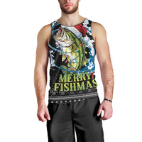 Funny Fishmas Bass Men Tank Top Fish Santa Hat Christmas Vibes - Wonder Print Shop