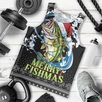 Funny Fishmas Bass Men Tank Top Fish Santa Hat Christmas Vibes - Wonder Print Shop