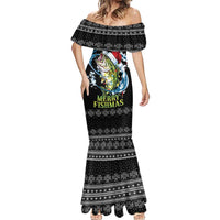 Funny Fishmas Bass Mermaid Dress Fish Santa Hat Christmas Vibes - Wonder Print Shop