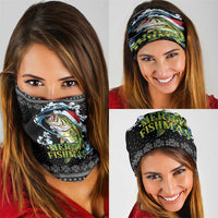 Funny Fishmas Bass Neck Gaiter Fish Santa Hat Christmas Vibes - Wonder Print Shop