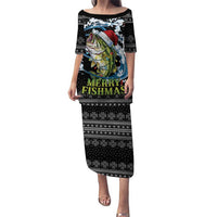Funny Fishmas Bass Puletasi Fish Santa Hat Christmas Vibes - Wonder Print Shop