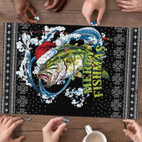 Funny Fishmas Bass Puzzle Fish Santa Hat Christmas Vibes - Wonder Print Shop