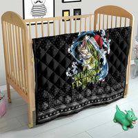 Funny Fishmas Bass Quilt Fish Santa Hat Christmas Vibes - Wonder Print Shop