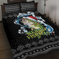 Funny Fishmas Bass Quilt Bed Set Fish Santa Hat Christmas Vibes - Wonder Print Shop