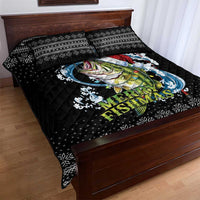 Funny Fishmas Bass Quilt Bed Set Fish Santa Hat Christmas Vibes - Wonder Print Shop