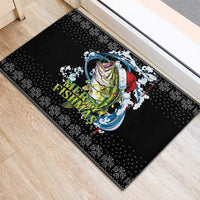 Funny Fishmas Bass Rubber Doormat Fish Santa Hat Christmas Vibes - Wonder Print Shop
