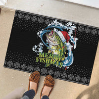 Funny Fishmas Bass Rubber Doormat Fish Santa Hat Christmas Vibes - Wonder Print Shop