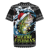 Funny Fishmas Bass Rugby Jersey Fish Santa Hat Christmas Vibes - Wonder Print Shop