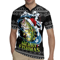 Funny Fishmas Bass Rugby Jersey Fish Santa Hat Christmas Vibes - Wonder Print Shop