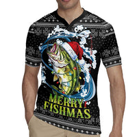 Funny Fishmas Bass Rugby Jersey Fish Santa Hat Christmas Vibes - Wonder Print Shop