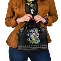 Funny Fishmas Bass Shoulder Handbag Fish Santa Hat Christmas Vibes - Wonder Print Shop