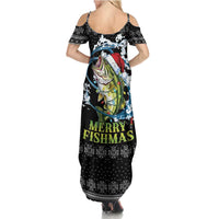 Funny Fishmas Bass Summer Maxi Dress Fish Santa Hat Christmas Vibes - Wonder Print Shop