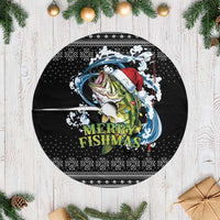 Funny Fishmas Bass Tree Skirt Fish Santa Hat Christmas Vibes - Wonder Print Shop