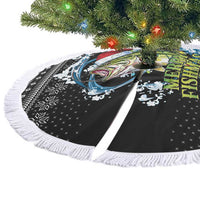 Funny Fishmas Bass Tree Skirt Fish Santa Hat Christmas Vibes - Wonder Print Shop