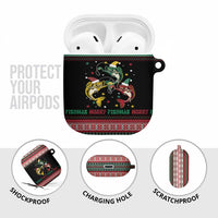 Funny Fishmas Bass AirPods Case Christmas Santa Hat Lights - Wonder Print Shop