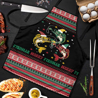 Funny Fishmas Bass Apron Christmas Santa Hat Lights - Wonder Print Shop