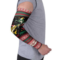 Funny Fishmas Bass Arm Sleeves Christmas Santa Hat Lights - Wonder Print Shop