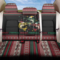 Funny Fishmas Bass Back Car Seat Cover Christmas Santa Hat Lights - Wonder Print Shop