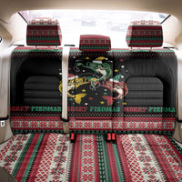 Funny Fishmas Bass Back Car Seat Cover Christmas Santa Hat Lights - Wonder Print Shop