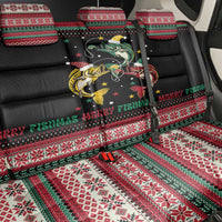 Funny Fishmas Bass Back Car Seat Cover Christmas Santa Hat Lights - Wonder Print Shop