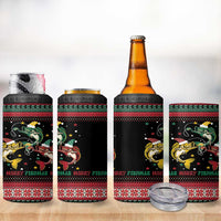 Funny Fishmas Bass 4 in 1 Can Cooler Tumbler Christmas Santa Hat Lights - Wonder Print Shop