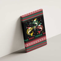 Funny Fishmas Bass Canvas Wall Art Christmas Santa Hat Lights - Wonder Print Shop