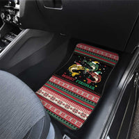 Funny Fishmas Bass Car Mats Christmas Santa Hat Lights - Wonder Print Shop