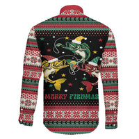 Funny Fishmas Bass Family Matching Long Sleeve Bodycon Dress and Hawaiian Shirt Christmas Santa Hat Lights - Wonder Print Shop