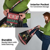 Funny Fishmas Bass Grocery Bag Christmas Santa Hat Lights - Wonder Print Shop