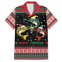 Funny Fishmas Bass Hawaiian Shirt Christmas Santa Hat Lights - Wonder Print Shop