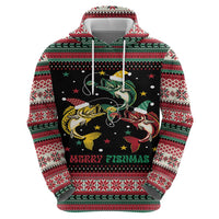 Funny Fishmas Bass Hoodie Christmas Santa Hat Lights - Wonder Print Shop