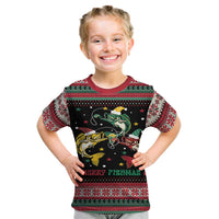 Funny Fishmas Bass Kid T Shirt Christmas Santa Hat Lights - Wonder Print Shop