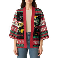 Funny Fishmas Bass Kimono Christmas Santa Hat Lights - Wonder Print Shop