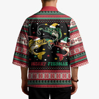 Funny Fishmas Bass Kimono Christmas Santa Hat Lights - Wonder Print Shop