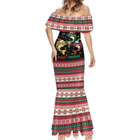 Funny Fishmas Bass Mermaid Dress Christmas Santa Hat Lights - Wonder Print Shop