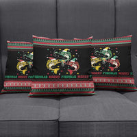 Funny Fishmas Bass Pillow Cover Christmas Santa Hat Lights - Wonder Print Shop