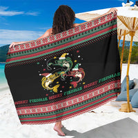 Funny Fishmas Bass Sarong Christmas Santa Hat Lights - Wonder Print Shop