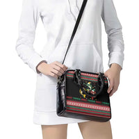 Funny Fishmas Bass Shoulder Handbag Christmas Santa Hat Lights - Wonder Print Shop