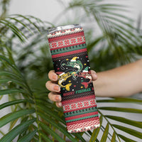 Funny Fishmas Bass Skinny Tumbler Christmas Santa Hat Lights - Wonder Print Shop