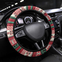 Funny Fishmas Bass Steering Wheel Cover Christmas Santa Hat Lights - Wonder Print Shop
