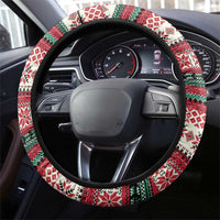Funny Fishmas Bass Steering Wheel Cover Christmas Santa Hat Lights - Wonder Print Shop