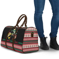 Funny Fishmas Bass Travel Bag Christmas Santa Hat Lights - Wonder Print Shop