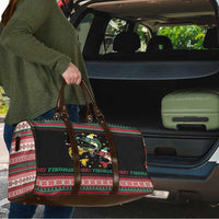 Funny Fishmas Bass Travel Bag Christmas Santa Hat Lights - Wonder Print Shop