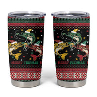 Funny Fishmas Bass Tumbler Cup Christmas Santa Hat Lights - Wonder Print Shop