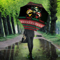 Funny Fishmas Bass Umbrella Christmas Santa Hat Lights - Wonder Print Shop