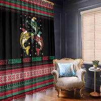 Funny Fishmas Bass Window Curtain Christmas Santa Hat Lights - Wonder Print Shop